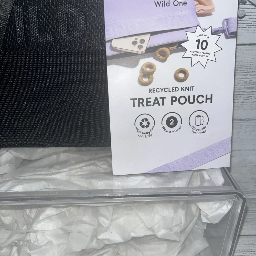 WILD ONE Recycled Knit‎ Everyday Dog Walk Treat Pouch BLACK NWT